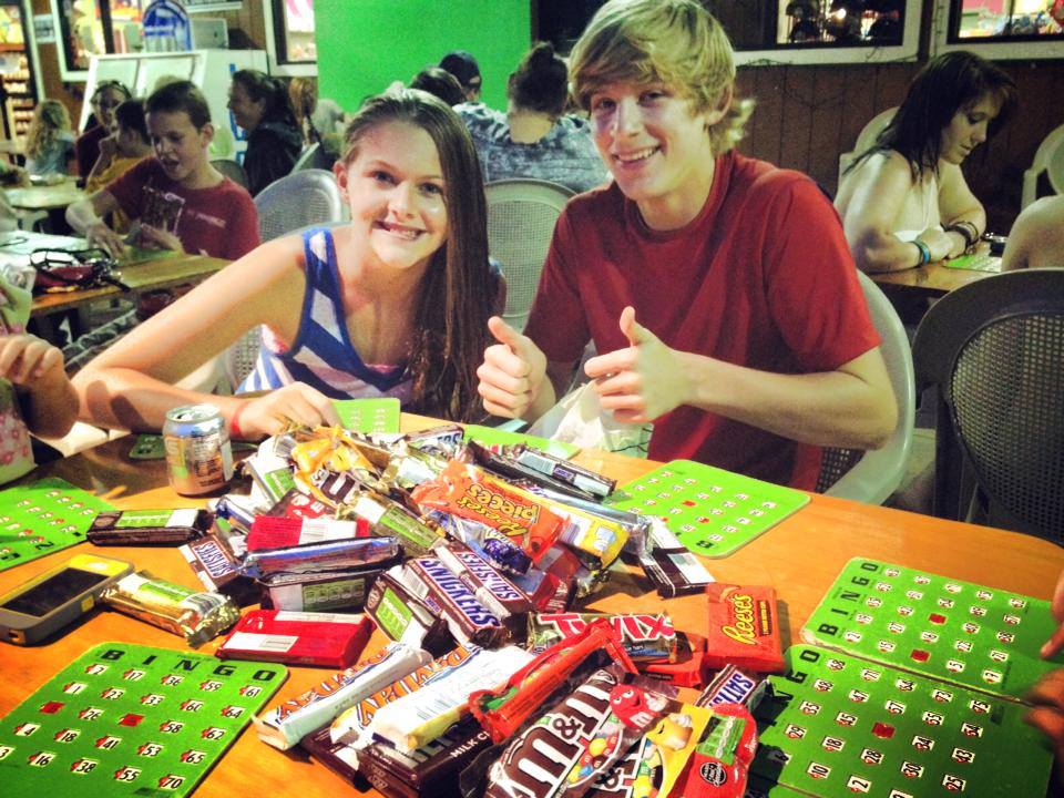 Teens at Candy Bar Bingo