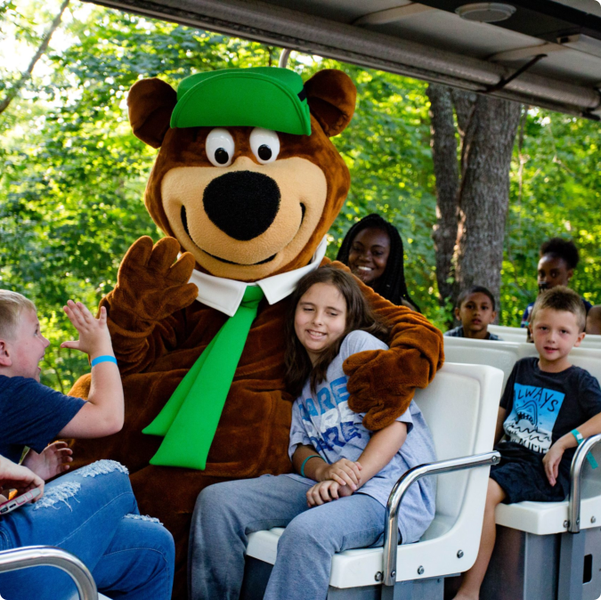 A group of children on a bus