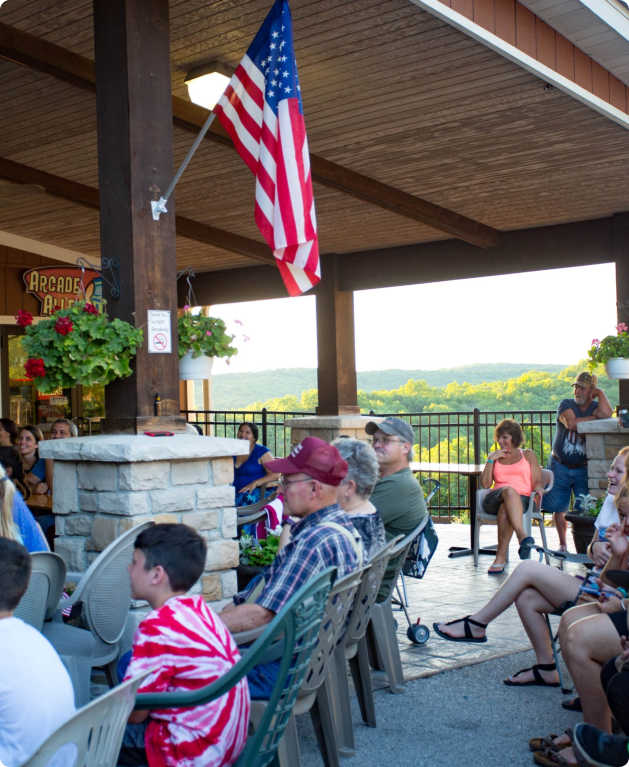 A group of people seated on chairs